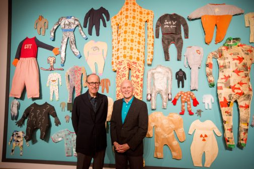 Keith Puccinelli and Dane Goodman in front of 'Pajamas'