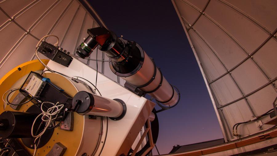 The powerful Keck Telescope housed at the Westmont Observatory