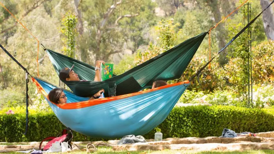 westmont students in hammocks