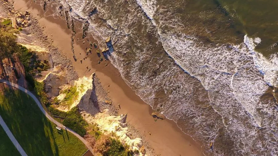 santa barbara ocean cliff aerial