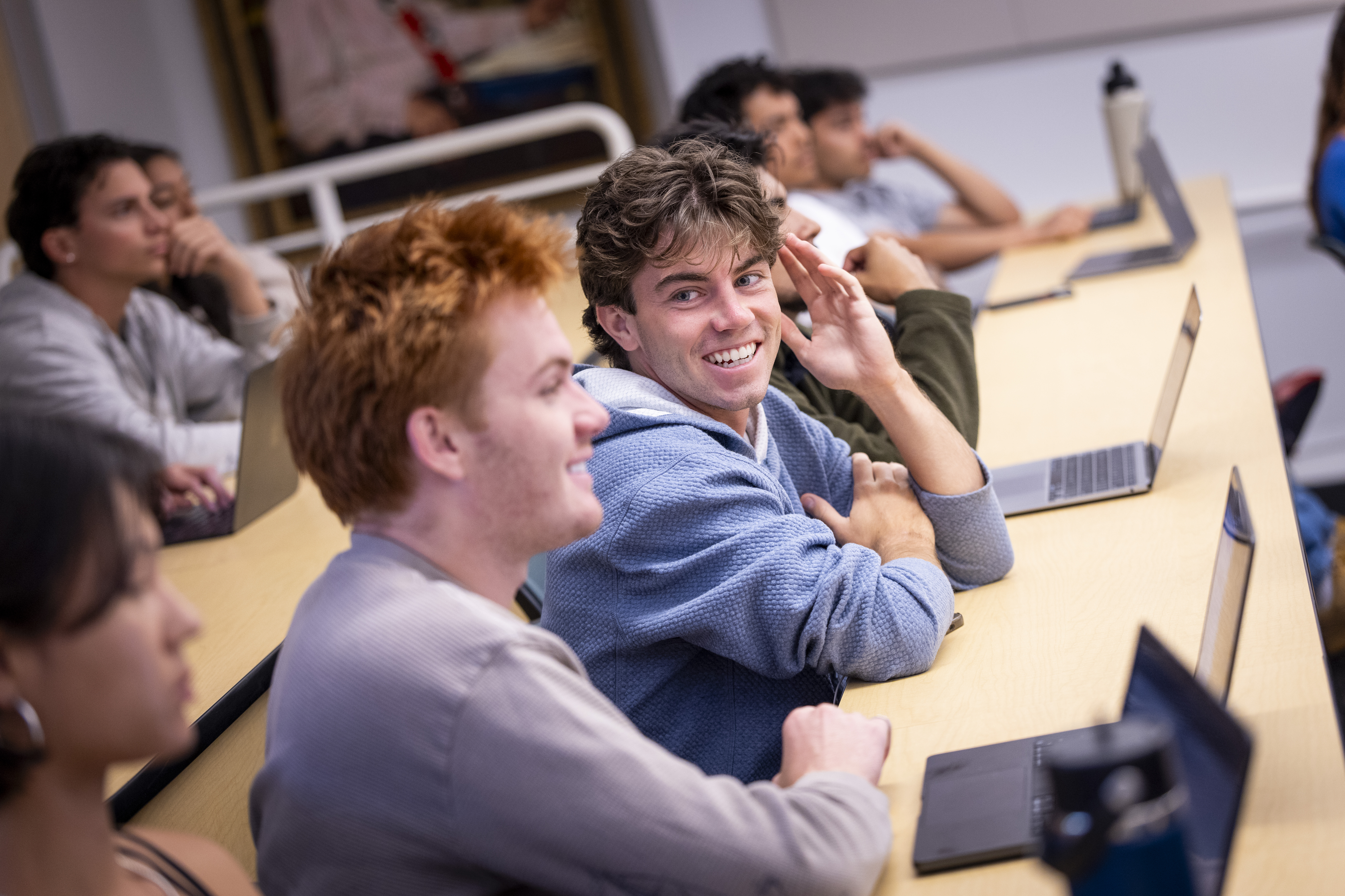 westmont students smiling in class