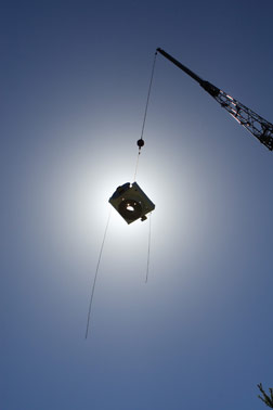 New Telescope Hoisted for Construction