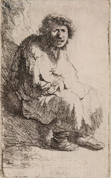 Rembrandt's Beggar Seated On A Bank