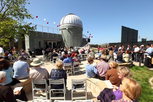 The outdoor ceremony at the new observatory