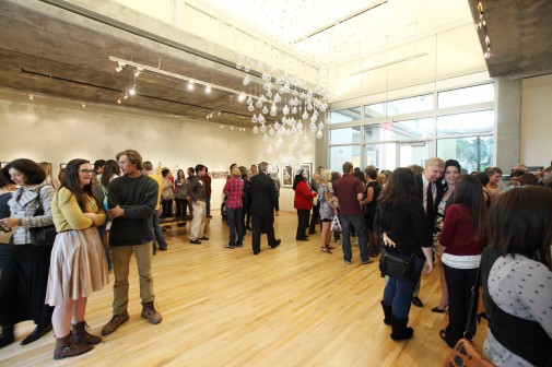 A large crowd attended the opening of the senior art show in 2011.