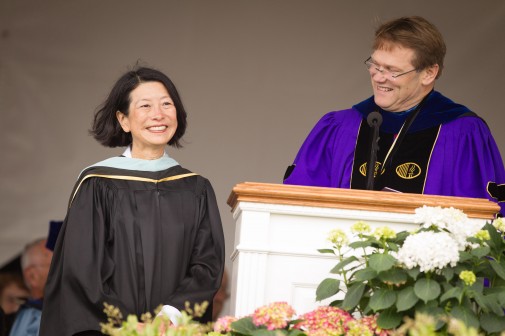 Jane Higa and President Gayle D. Beebe