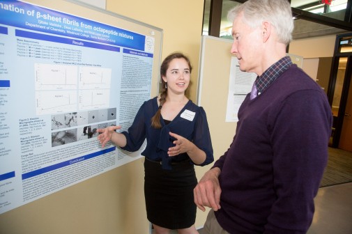 Tjitske Veldstra explains her research project to professor Russell Howell