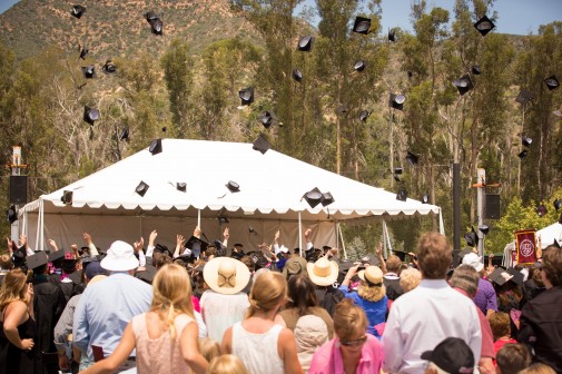 The class of 2014 tosses its mortarboards to the sky