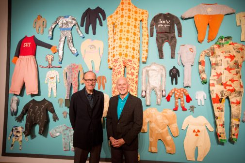 Keith Puccinelli and Dane Goodman in front of "Pajamas"