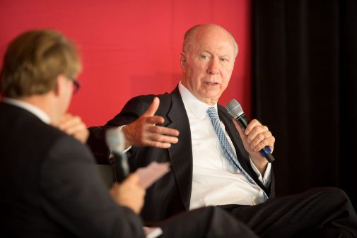 President Gayle D. Beebe and David Gergen