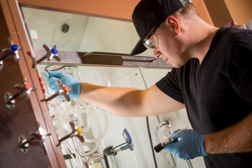 Student Patrick Burree conducts summer chemistry research