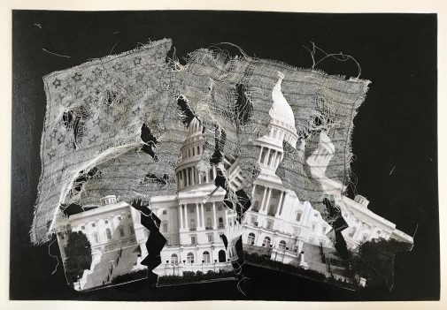Cody Cammbell’s “A House Divided” (collage) won Second Honorable Mention