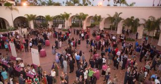 Guests gather in the rotunda at Fess Parker’s DoubleTree Resort