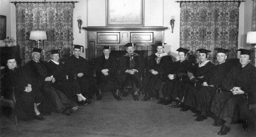 Ruth Kerr (left) and the faculty in 1944