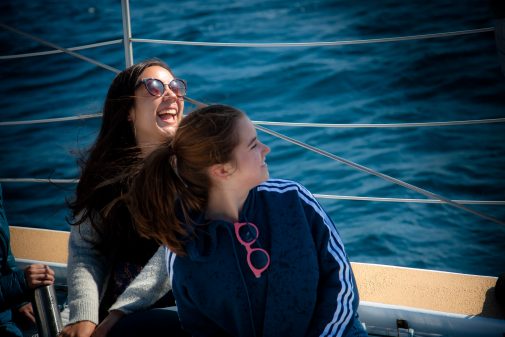Students enjoy a cruise around the Santa Barbara Harbor as part of Trailhead