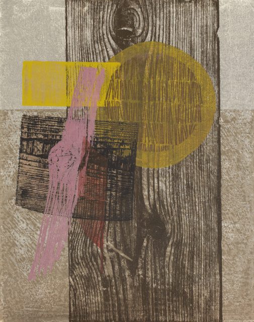 R. Anthony Askew's "Responsive Nature," 1976, color woodcut, gift of R. Anthony and Barbara Askew