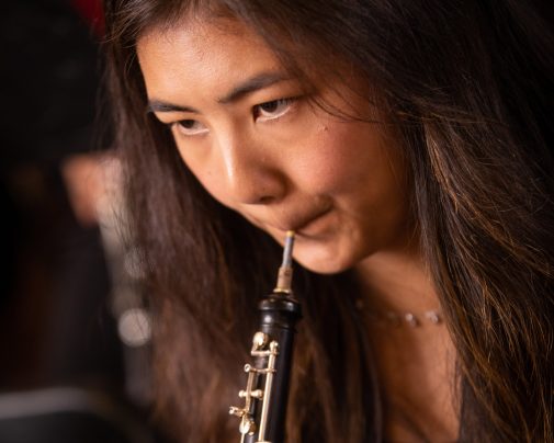Westmont student plays the oboe