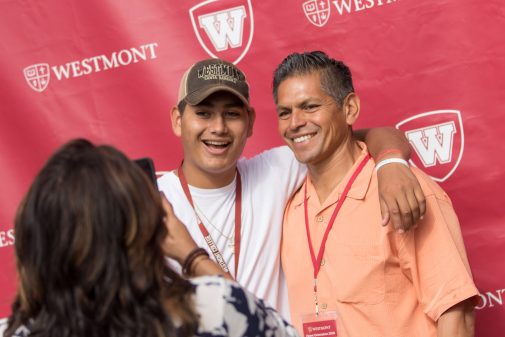 New Westmont students take photos with family members at Orientation