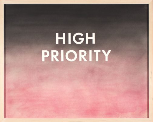 Edward Ruscha's "High Priority," 1975, Pastel on paper