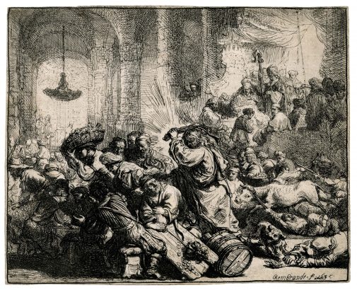 Rembrandt's "Christ Driving the Money Changers from the Temple"