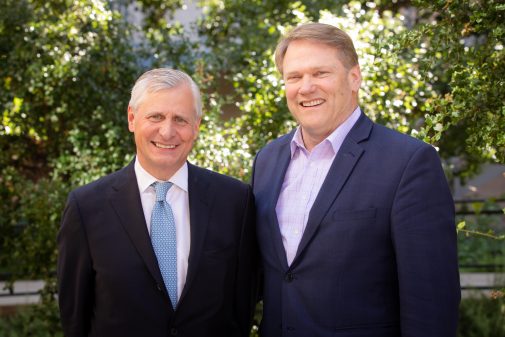 Jon Meacham and Westmont President Gayle D. Beebe