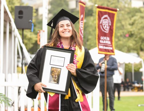 Olivia Stowell won the Kenneth Monroe Award at Commencement 2015