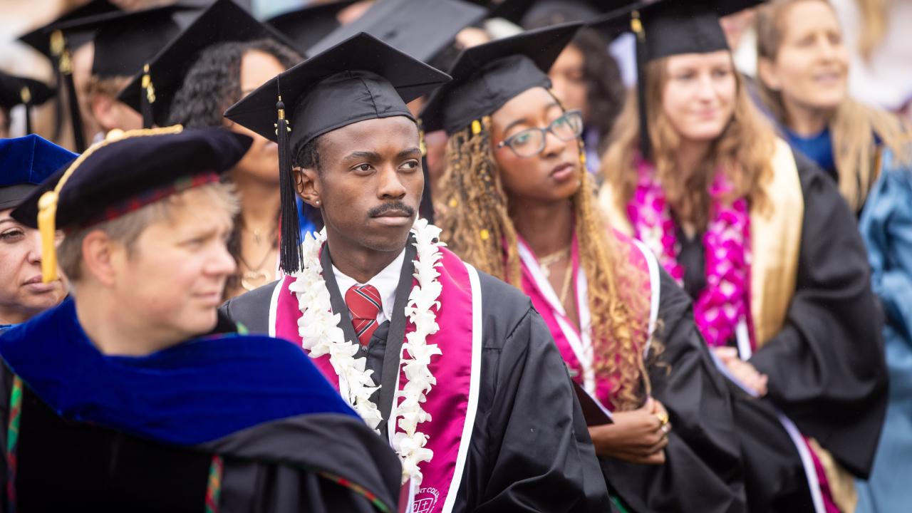 westmont Commencement 2025 students sitting in crowd