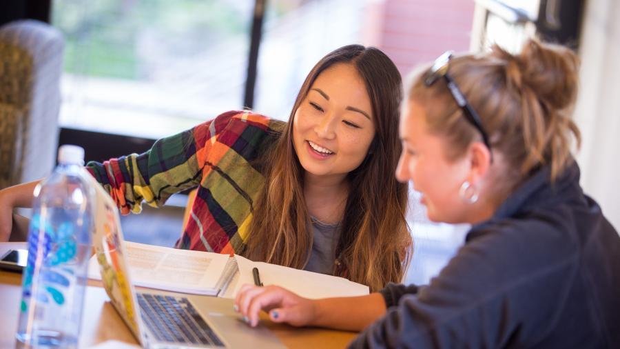 Students working