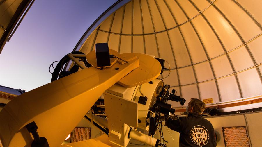 The Dome from the Inside of the Westmont Observatory with the Keck Telescope