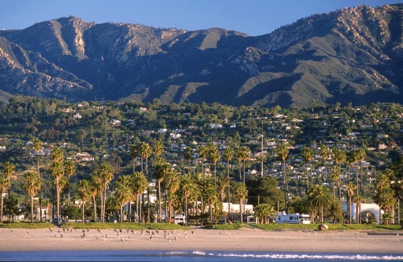 Santa Barbara mountains and beach