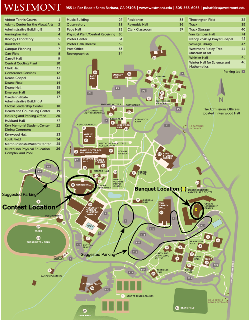 Schedule And Map Westmont College   Campus Map 