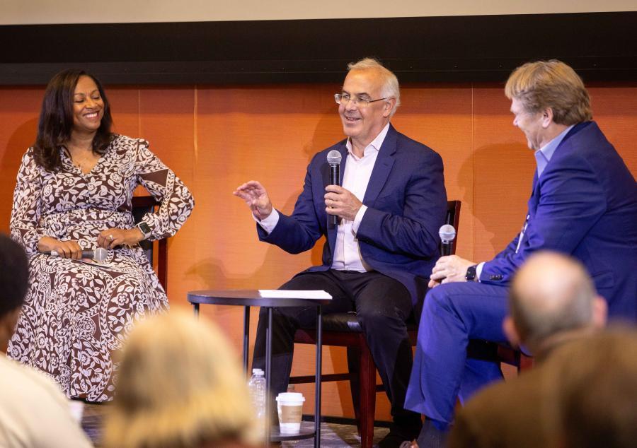 David Brooks speaks with Kim Denu and Gayle D. Beebe