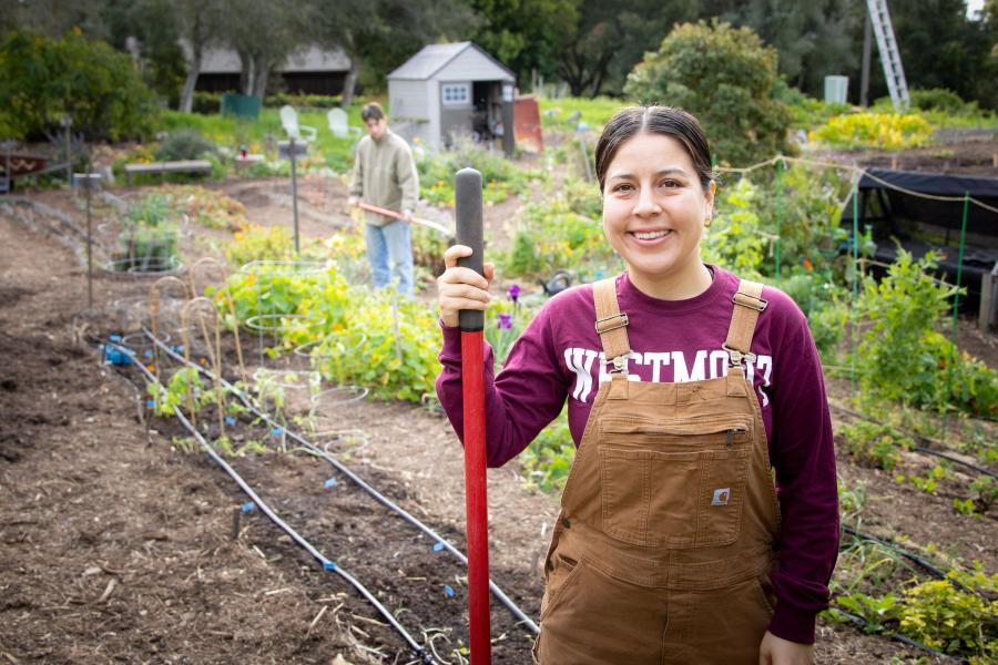 Janell Balmaceda standing in the Westmont Garden