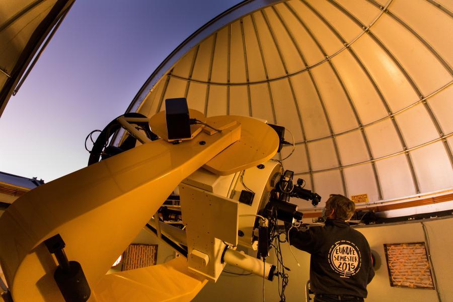Dr. Ken Kihlstrom prepares the Keck Telescope