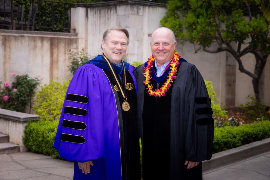 President Gayle D. Beebe and retiring trustee Roy Goble