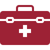 first aid kit icon maroon