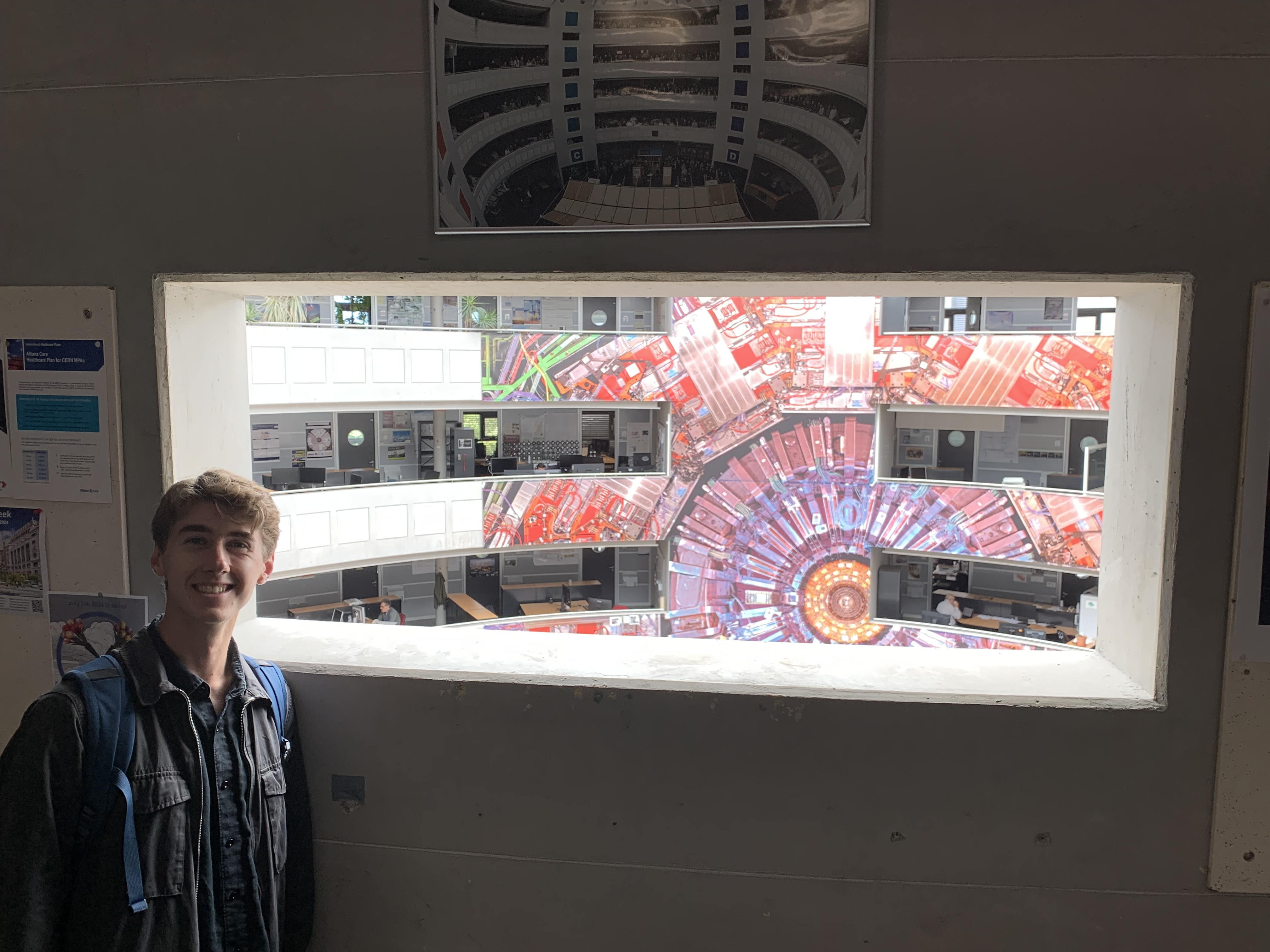   Michael Hemmett in building 40 (the main physics building) at CERN. 