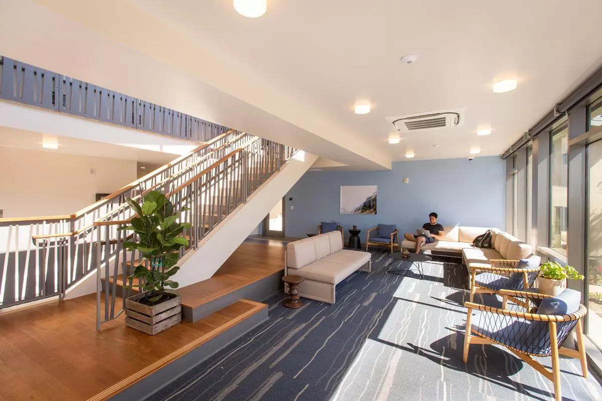student in common area