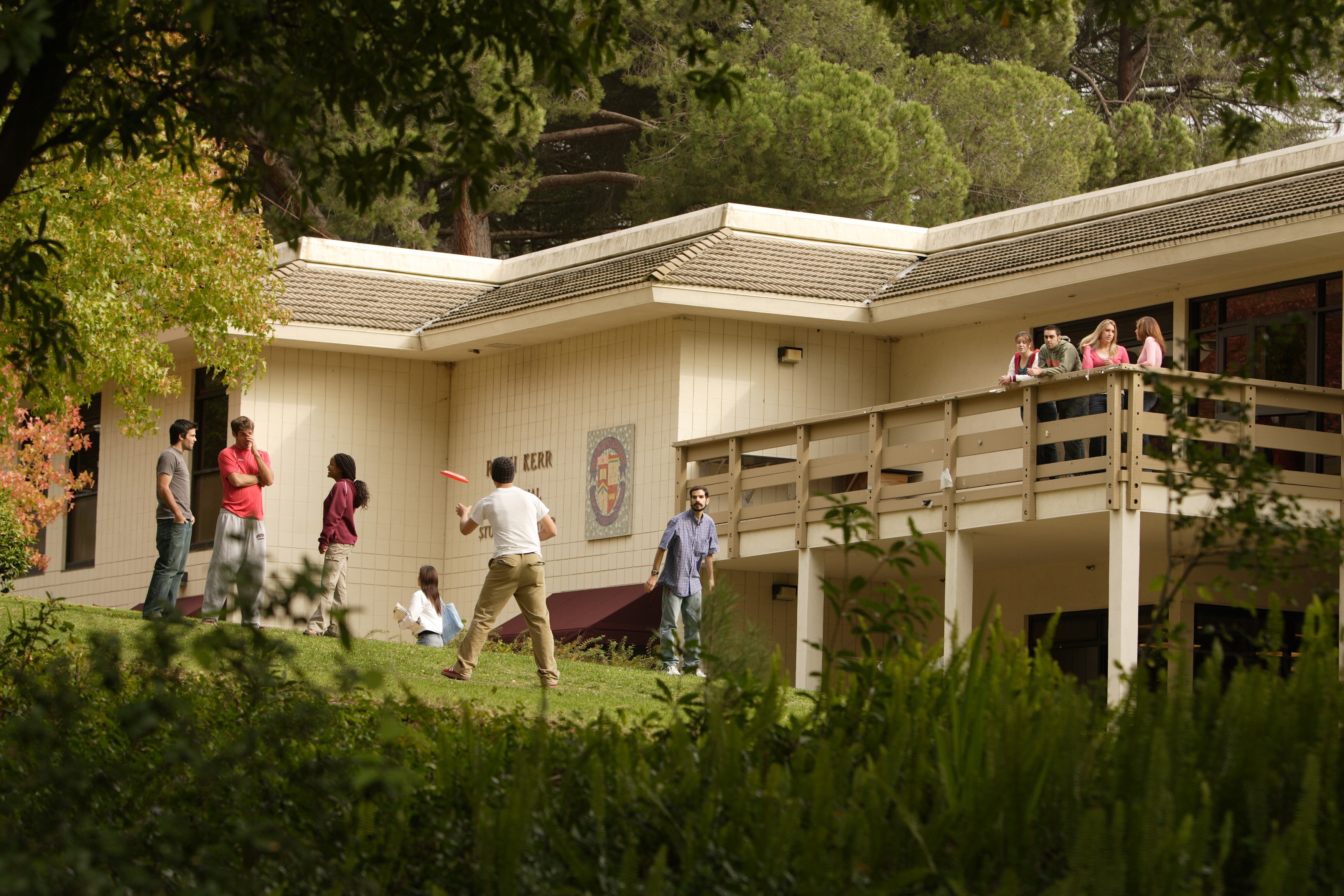 westmont students hanging out on campus